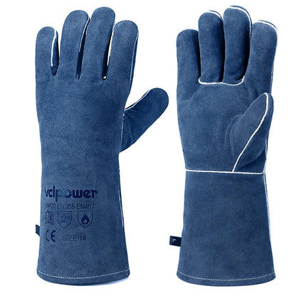 vclpower 14-Inch Welding Gloves,Heat-Resistant up to 662°F for Fire Pit,BBQ