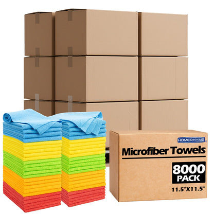 Microfiber Cleaning Cloth, 100 Pack Cleaning Rags Microfiber Towel Bulk Absorbent Lint-Free Wash Cloths, All-Purpose Shop Towels for Cars, Automotive, Garage, Home & Kitchen 11.5"*11.5"