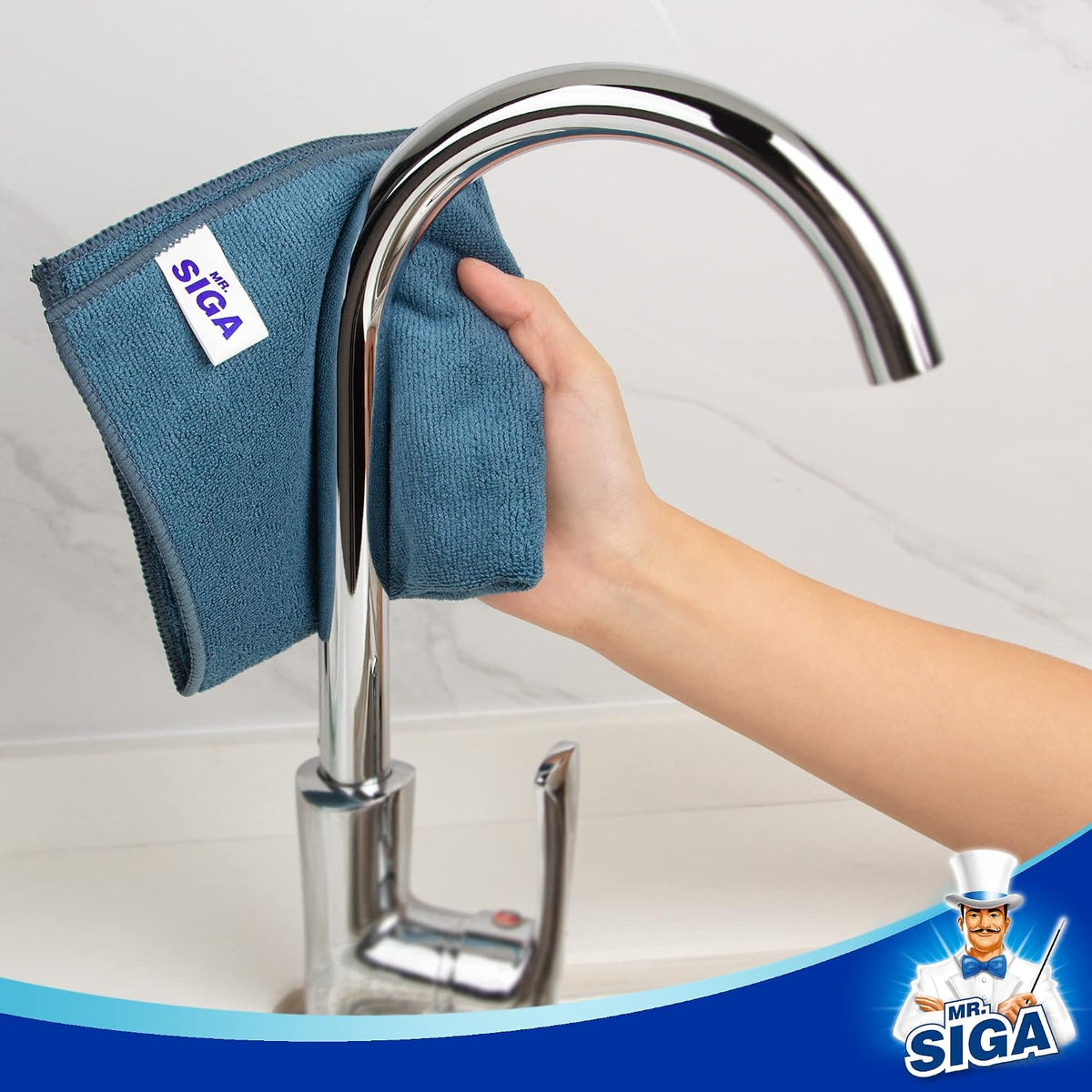 MR.SIGA Microfiber Cleaning Cloths, All Purpose Cleaning Towels, Pack of 6