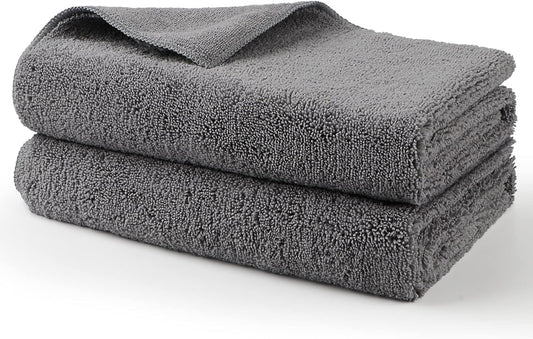 HOMEXCEL Professional Large Microfiber Car Drying Towels 2 Pack, Lint Free, Scratch Free, Highly Absorbent Drying Towel for Cars, SUVs, RVs, Trucks, and Boats,31" x 24",Grey