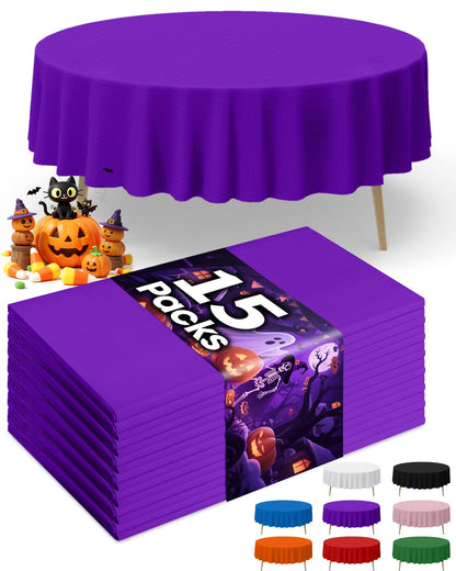 Niuara Black Plastic Table Cloth Rectangle Table 15 Pack, 54''×108'' Tablecloth for Graduation Decorations Class of 2025, Table Cloth for Disposable Use, Table Cover for Holiday Party, Gathering