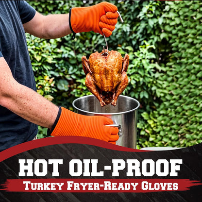 KITCHEN PERFECTION Smoker BBQ Grill Gloves - Heat Resistant Oven Mitts