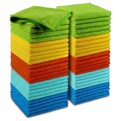 AIDEA Microfiber Cleaning Cloth Pink 10PK, Microfiber Towels 12×12"