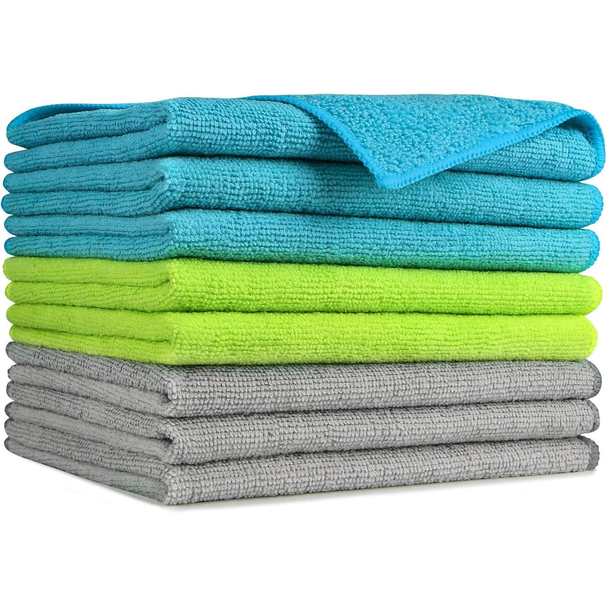 AIDEA White Microfiber Cleaning Cloth-12PK, Cleaning Rags 12"x 12" Reusable