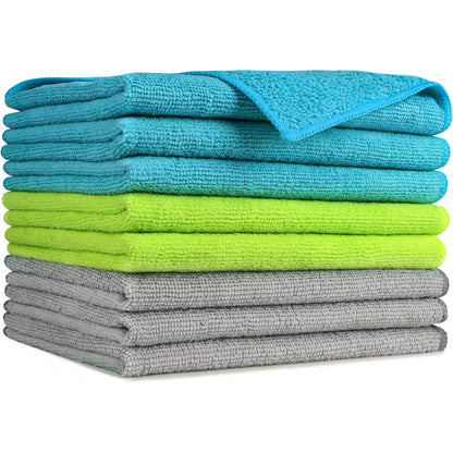 AIDEA White Microfiber Cleaning Cloth-12PK, Cleaning Rags 12"x 12" Reusable