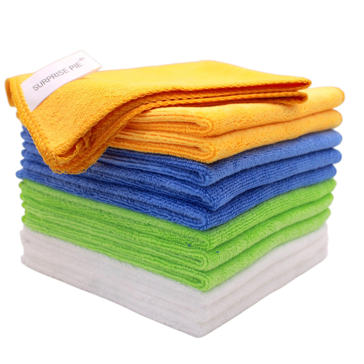 400 GSM Microfiber Cleaning Cloths, Ultra Absorbent, Thick, Lint Free Reusable Cleaning Cloths for Kitchen, Glass, Stainless Steel, Car Detailing & Household Cleaning, 6 Pack, 12" x 12"