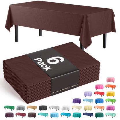 Exquisite Navy Plastic Table Cloth Disposable 6 Pack - 54 x 108 Inch Rectangle Tablecloth for 6 Foot Tables - Waterproof Table Cover for Party Wedding Birthday Graduation BBQ Catering