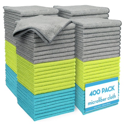 AIDEA White Microfiber Cleaning Cloth-12PK, Cleaning Rags 12"x 12" Reusable