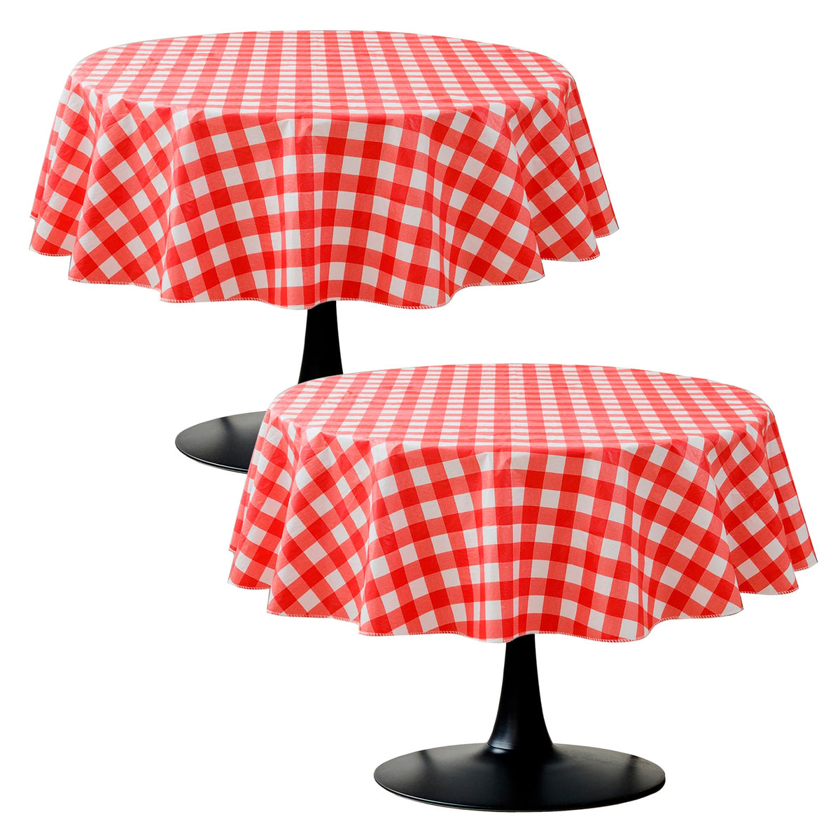 Waterproof Vinyl White Tablecloth With Flannel Backing 2 Pcs 60x120 In