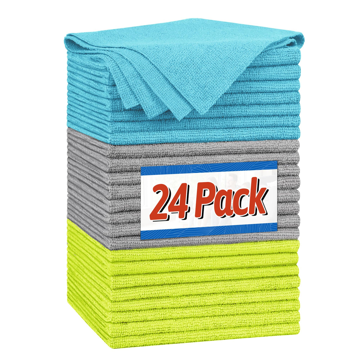 FIXSMITH Microfiber Cleaning Cloth, 100 Pack Shop Towels, Micro Fiber Cloth for Cleaning Car, All-Purpose Absorbent Cleaning Rags for Housekeeping, Dust Cloth for Office, Car Wash Towels, 12inx12in