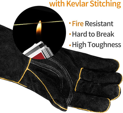 MIG Welding Gloves for Men, Fireproof Leather and Stitching