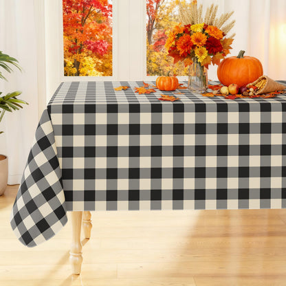 Smiry Fall Tablecloth, Flannel Backed Vinyl Table Cloth, 60"x84"