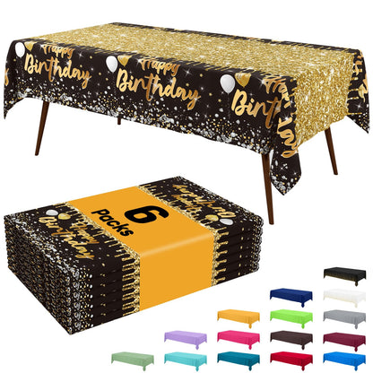 Smiry Plastic Disposable Waterproof Table Cloth - 54 x 108 Inch, 6 Packs
