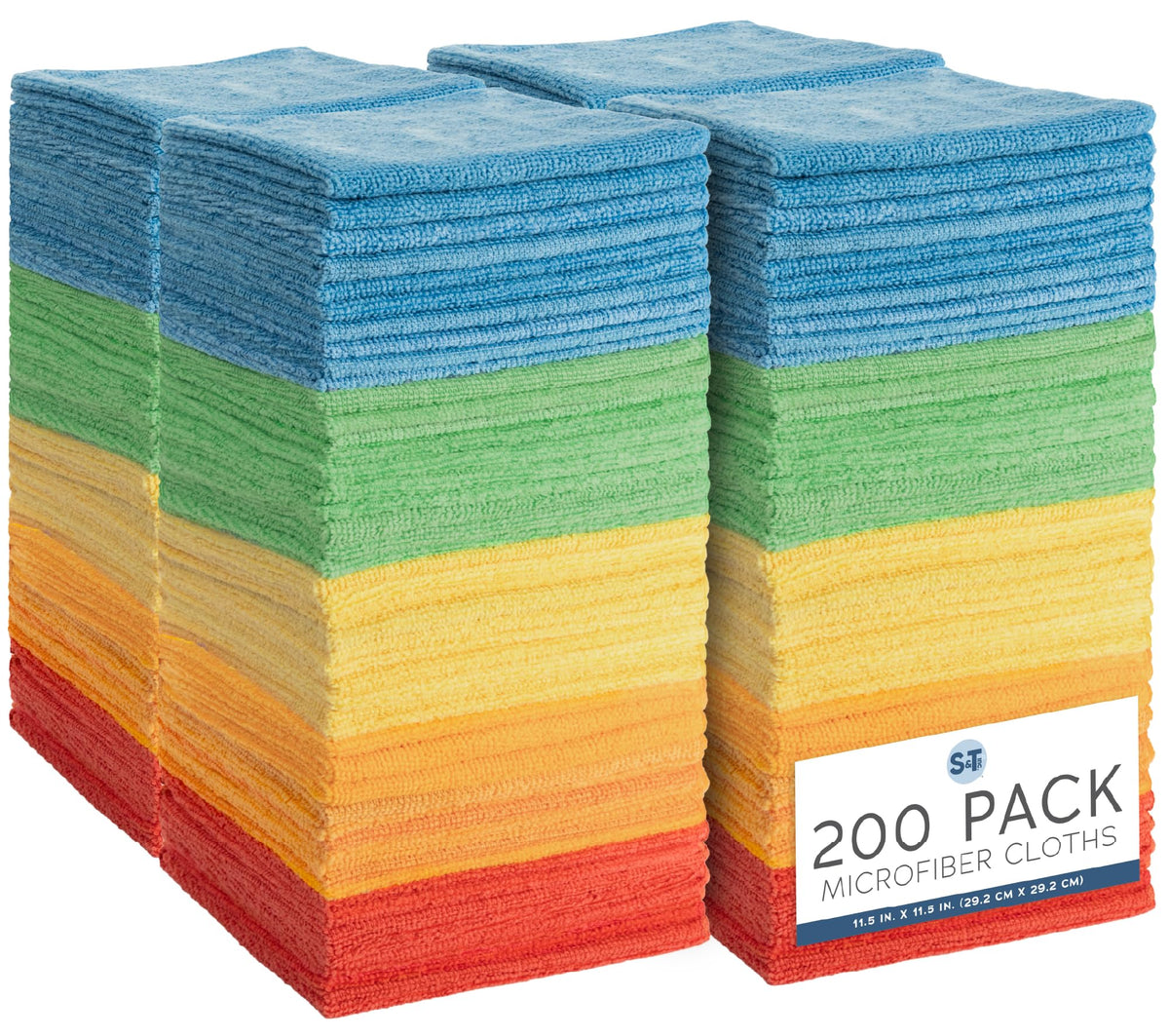 S&T INC. Microfiber Cleaning Cloth, 25 Pack, 11.5" x 11.5"