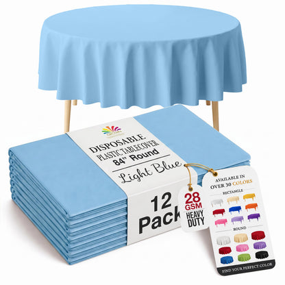 Exquisite Ivory Plastic Table Cloth Disposable 12 Pack, 54 x 108 Inch