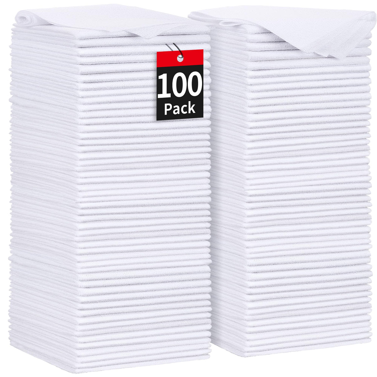 Microfiber Cleaning Cloth, 100 Pack Cleaning Rags Microfiber Towel Bulk Absorbent Lint-Free Wash Cloths, All-Purpose Shop Towels for Cars, Automotive, Garage, Home & Kitchen 11.5"*11.5"
