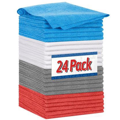 FIXSMITH Microfiber Cleaning Cloth, 100 Pack Shop Towels, Micro Fiber Cloth for Cleaning Car, All-Purpose Absorbent Cleaning Rags for Housekeeping, Dust Cloth for Office, Car Wash Towels, 12inx12in