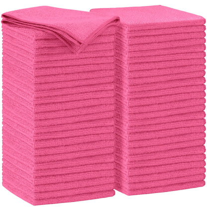 AIDEA White Microfiber Cleaning Cloth 50PK, Absorbent Cleaning Rags 12"x12"