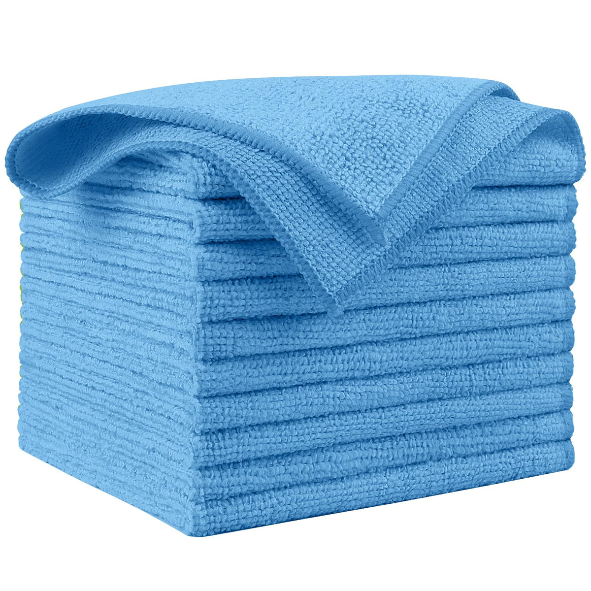 AIDEA Microfiber Cleaning Cloth Blue-50PK,Microfiber Towels for Cars 12×12"