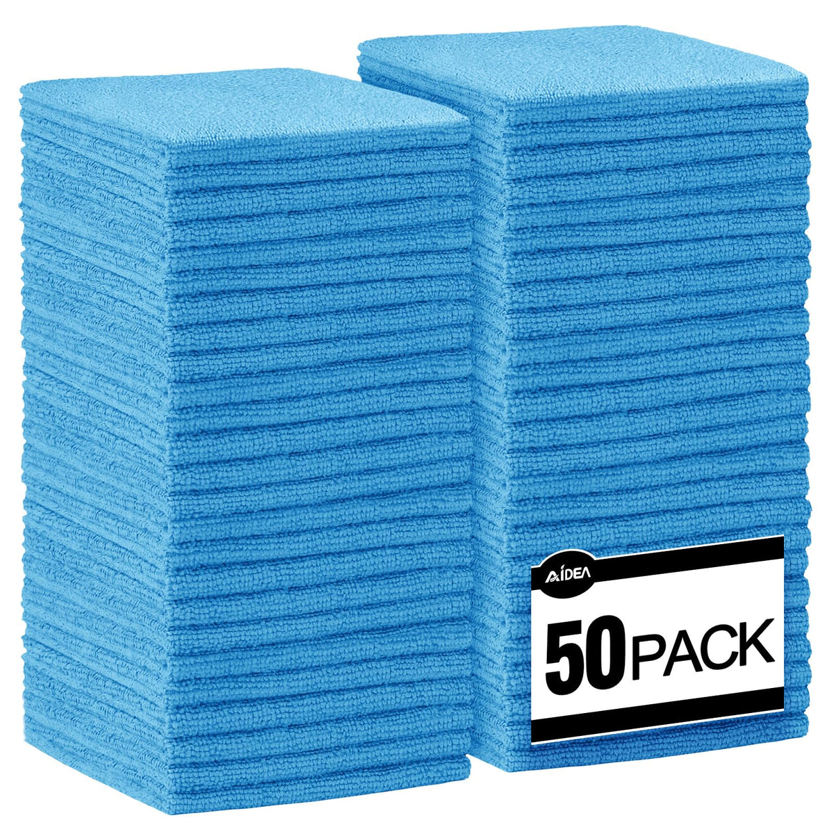 AIDEA Microfiber Cleaning Cloth-50PK, Microfiber Towels for Cars, 12"×12"