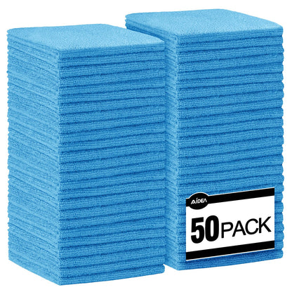AIDEA Microfiber Cleaning Cloth-50PK, Microfiber Towels for Cars, 12"×12"