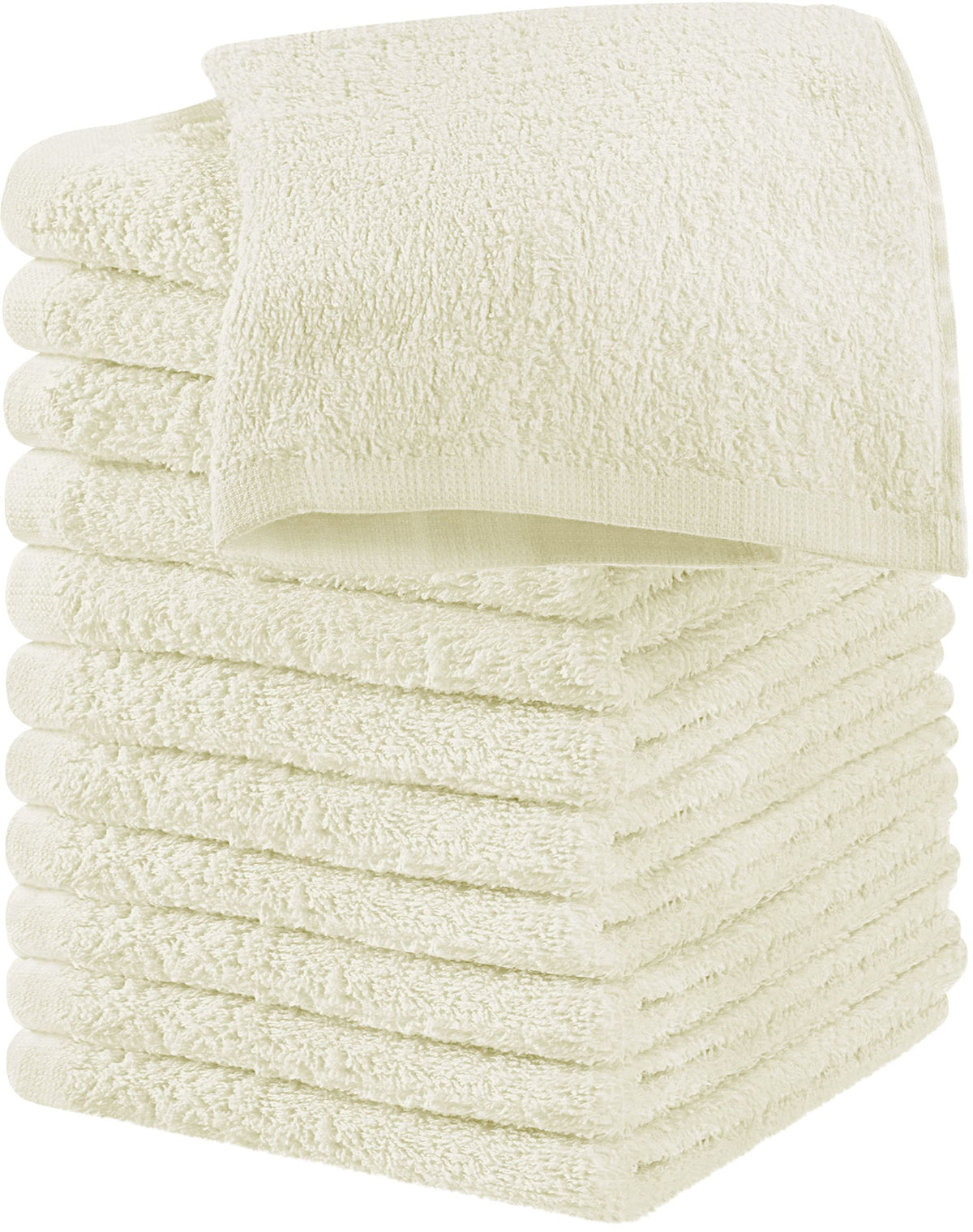 Utopia Towels 24 Pack Washcloths, 12x12 In, 100% Cotton, White