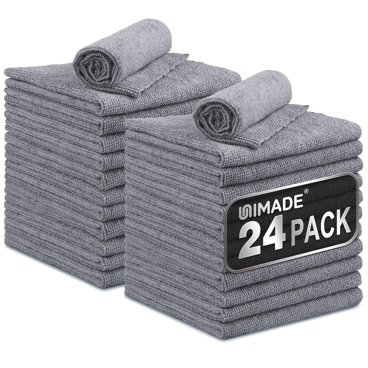 UNIMADE Microfiber Cleaning Cloth, 100PK Commercial Grade Work Rags