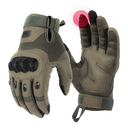 KEMIMOTO Tactical Gloves for Men, Touchscreen Motorcycle Gloves with Hard Shell & Palm Padding for Sports Motorcycle Cycling Tactical Airsoft Paintball Hunting Hiking