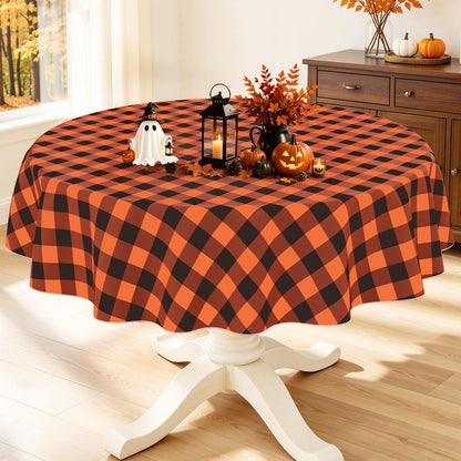 Smiry Fall Tablecloth, Flannel Backed Vinyl Table Cloth, 60"x84"