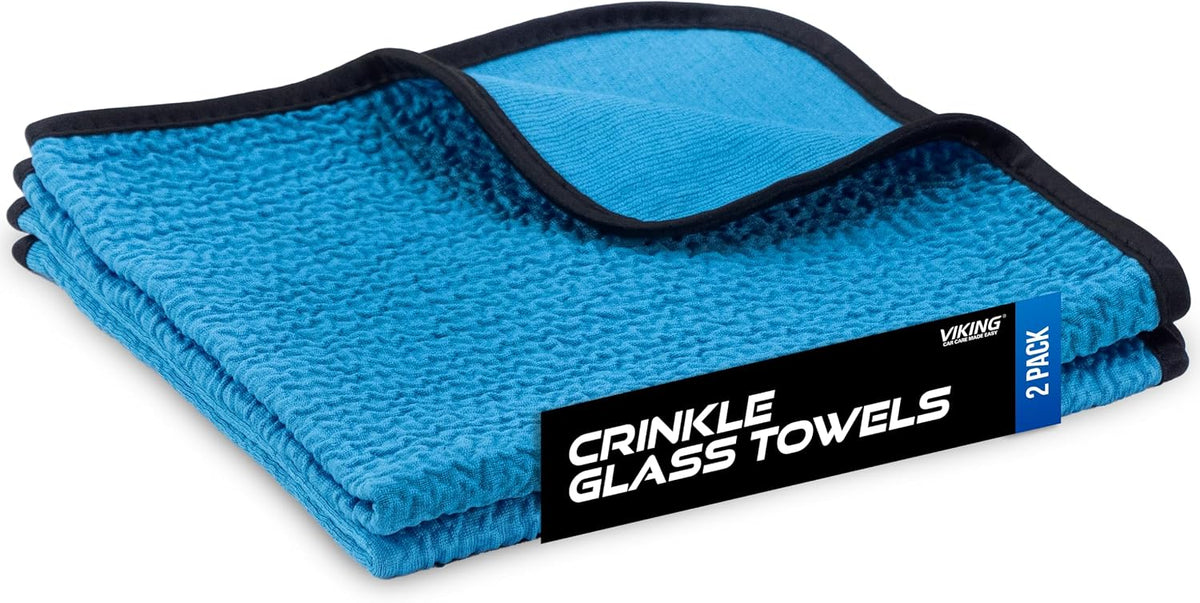VIKING Glass Microfiber Cleaning Cloth for Car, 16 inch x 16 inch, 2 Pack