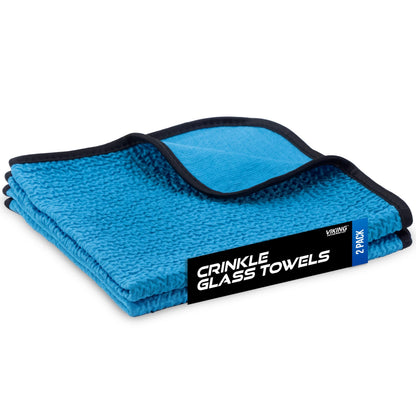 VIKING Glass Microfiber Cleaning Cloth for Car, 16 inch x 16 inch, 2 Pack