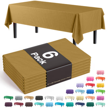 Exquisite Navy Plastic Table Cloth Disposable 6 Pack - 54 x 108 Inch Rectangle Tablecloth for 6 Foot Tables - Waterproof Table Cover for Party Wedding Birthday Graduation BBQ Catering