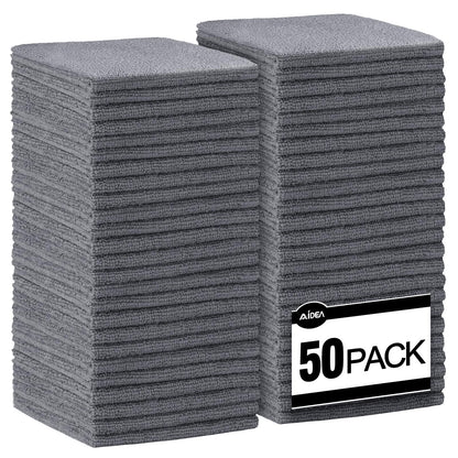 AIDEA Microfiber Cleaning Cloth-50PK, Microfiber Towels for Cars, 12"×12"