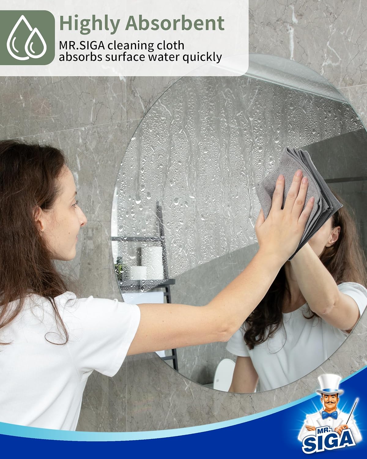 MR.SIGA Microfiber Cleaning Cloths, All Purpose Microfiber Towels, 15 Pack
