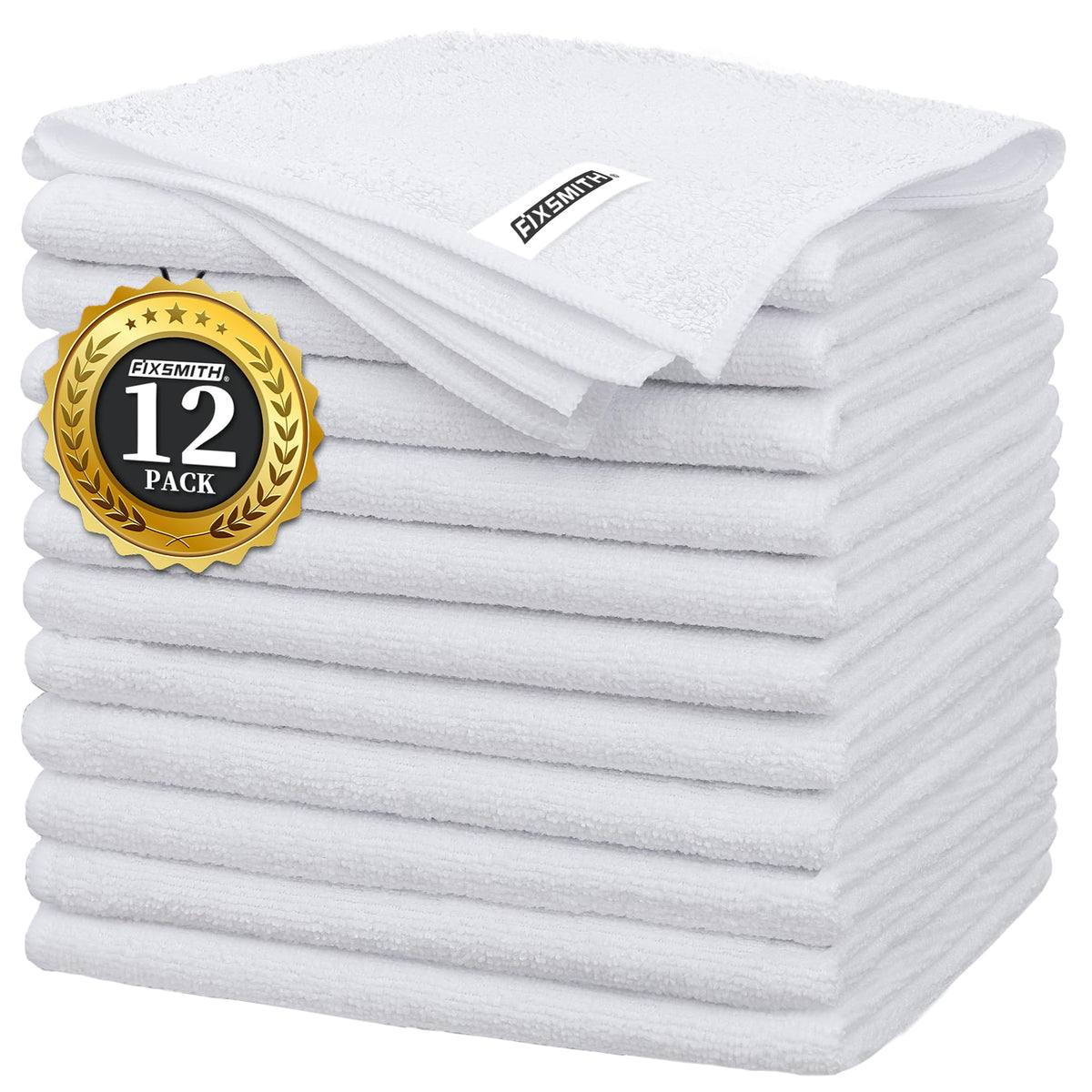 FIXSMITH Microfiber Cleaning Cloth - Pack of 8, Size: 12 x 16 in, Multi-Functional Cleaning Towels, Highly Absorbent Cleaning Rags, Lint-Free, Streak-Free Cleaning Cloths for Car Kitchen Home