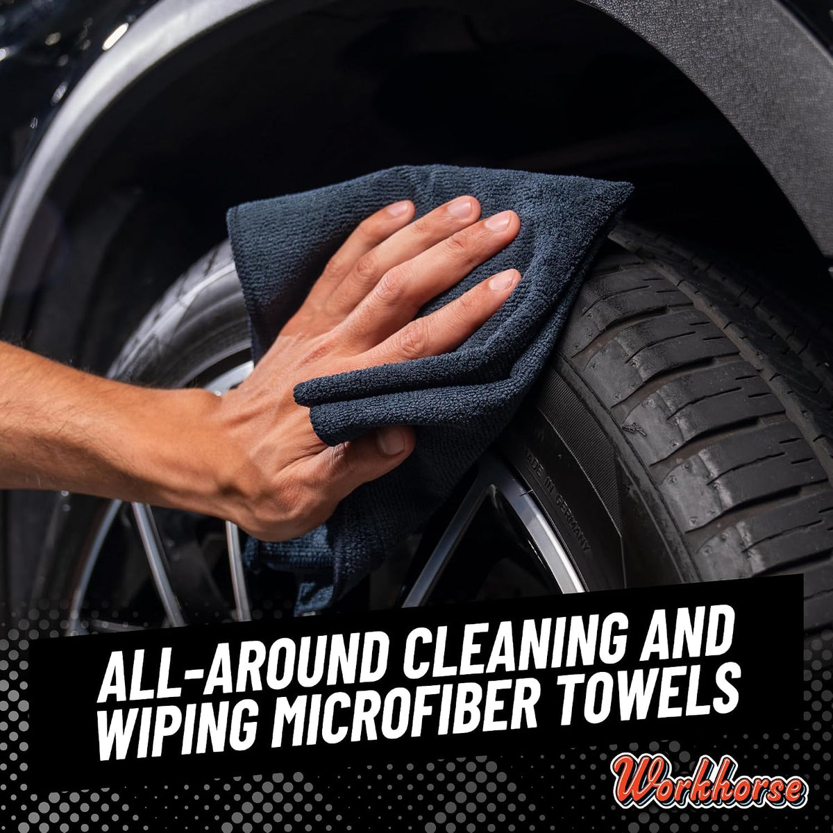 Chemical Guys, Workhorse Plush Microfiber Towels, 16 x 16 in, Black, 3 Pack