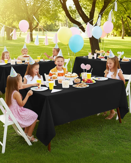 Utopia Kitchen Rectangle Table Cloth 2 Pack [60x102 Inches, Black]