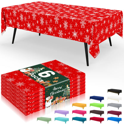 Smiry Plastic Disposable Waterproof Table Cloth - 54 x 108 Inch, 6 Packs