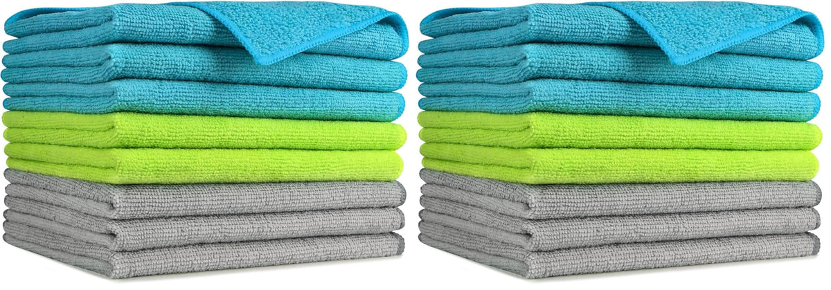 AIDEA White Microfiber Cleaning Cloth 50PK, Absorbent Cleaning Rags 12"x12"