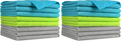 AIDEA White Microfiber Cleaning Cloth-12PK, Cleaning Rags 12"x 12" Reusable