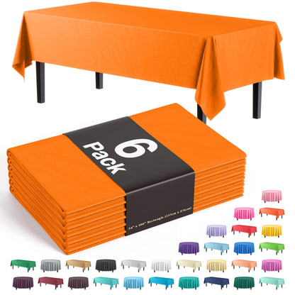 Exquisite Navy Plastic Table Cloth Disposable 6 Pack - 54 x 108 Inch Rectangle Tablecloth for 6 Foot Tables - Waterproof Table Cover for Party Wedding Birthday Graduation BBQ Catering