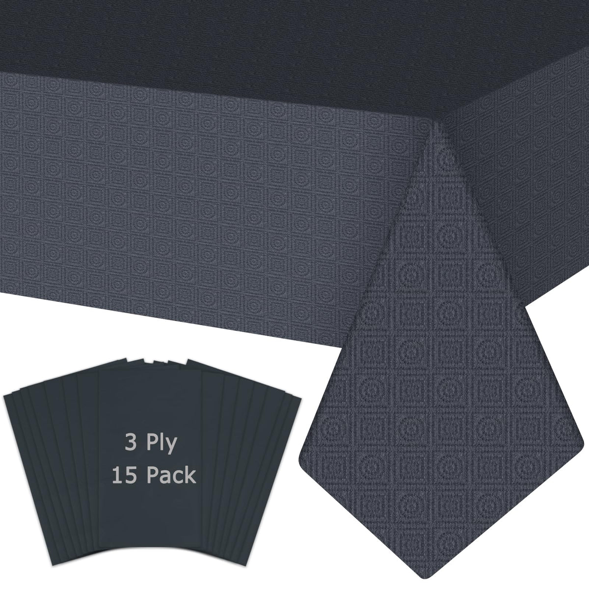 White Paper Tablecloths for Rectangle Tables 10 Pack, 54''×108'' Disposable Table Cloth for 3-9 Ft Tables, Paper & Plastic Party Table Cover for Birthday, Outdoor, Wedding, Banquet