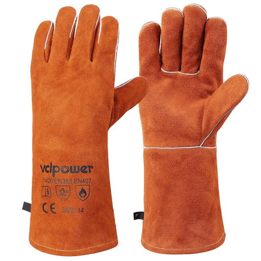 vclpower 14-Inch Welding Gloves,Heat-Resistant up to 662°F for Fire Pit,BBQ