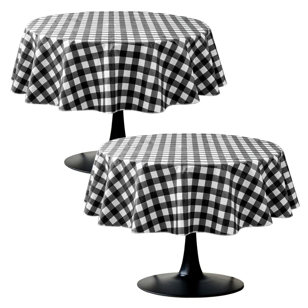 Waterproof Vinyl White Tablecloth With Flannel Backing 2 Pcs 60x120 In
