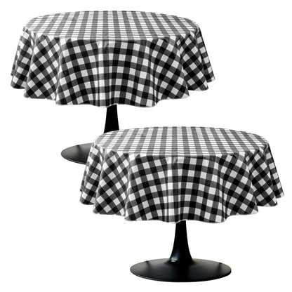 Waterproof Vinyl White Tablecloth With Flannel Backing 2 Pcs 60x120 In
