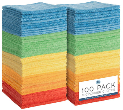 S&T INC. Microfiber Cleaning Cloth, 25 Pack, 11.5" x 11.5"