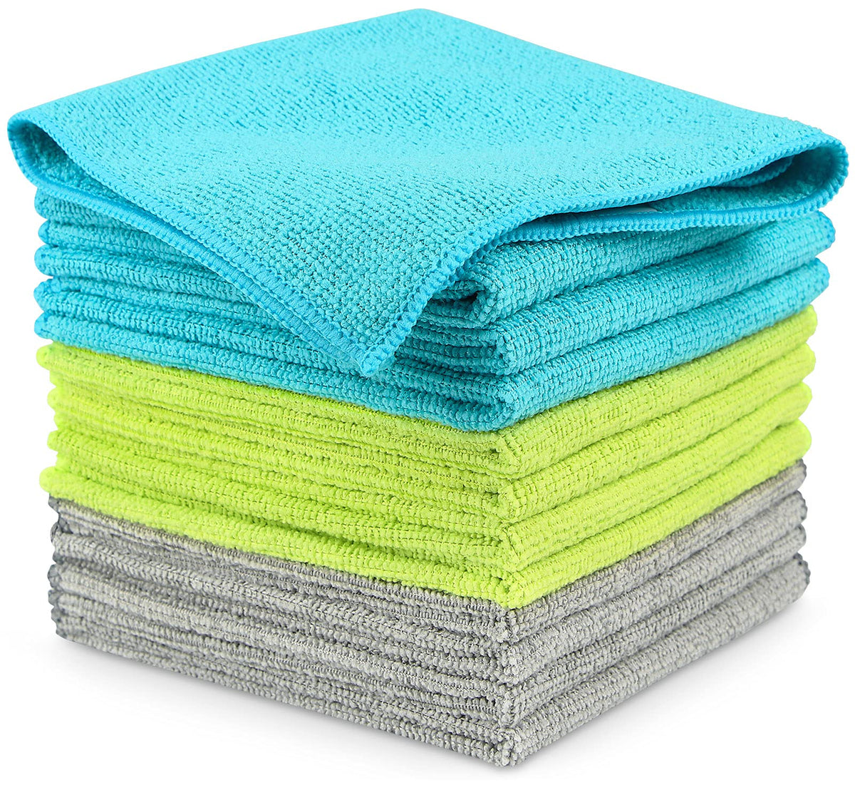AIDEA White Microfiber Cleaning Cloth-12PK, Cleaning Rags 12"x 12" Reusable