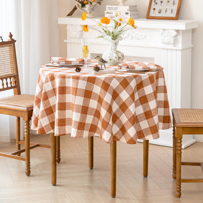 Linen World Linen Tablecloth,100% French Linen Natural Tablecloth 132" x 90" Inch,Washable Rectangular Tablecloth for Dining,Outdoor,Weddings and Restaurants,Decorative Thanksgiving Christmas