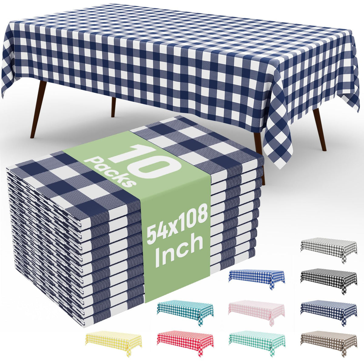 misaya 4 Packs Buffalo Disposable Table Cloth, 54 x 108 Inch Waterproof Plastic Tablecloth, Rectangle Red and White Checkered Table Covers for Picnic, Birthday, Party, Back to School