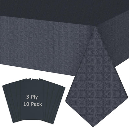 White Paper Tablecloths for Rectangle Tables 10 Pack, 54''×108'' Disposable Table Cloth for 3-9 Ft Tables, Paper & Plastic Party Table Cover for Birthday, Outdoor, Wedding, Banquet